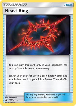 Beast Ring (102/131) Reverse Holofoil [SM: Forbidden Light] Pokemon Single Pokémon