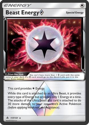 Beast Energy Prism Star (117/131) Holofoil [SM: Forbidden Light] Pokemon Single Pokémon