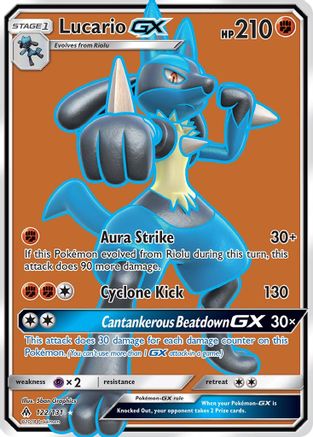 Lucario GX (Full Art) 122/131 Holofoil [SM: Forbidden Light] Pokemon Single Pokémon