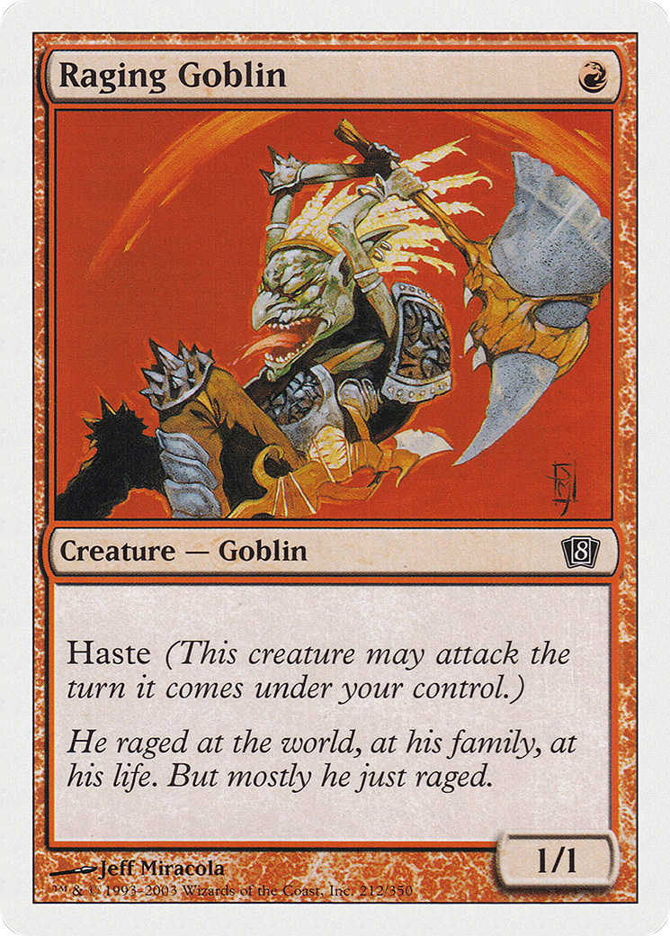 Raging Goblin (8ED-212) [Eighth Edition] MTG Single Wizards of the Coast