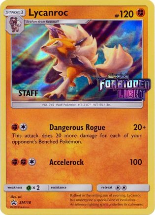 Lycanroc - SM118 (Prerelease) [Staff] () Holofoil [SM: Black Star Promos] Pokemon Single Pokémon