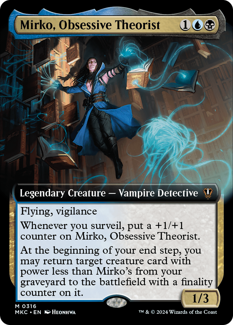 Mirko, Obsessive Theorist (MKC-316) [Murders at Karlov Manor Commander] (Extended Art) MTG Single Wizards of the Coast