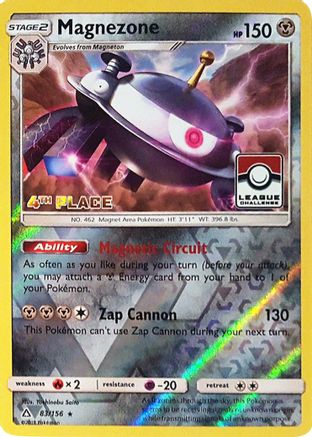 Magnezone 83/156 (League Challenge) [4th Place] () Reverse Holofoil [Promos: League & Championship Cards] Pokemon Single Pokémon