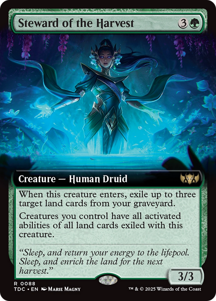 Steward of the Harvest (Extended Art) (TDC-088) [Commander: Tarkir: Dragonstorm]: (Extended Art) MTG Single Wizards of the Coast