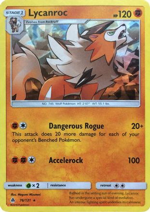 Lycanroc 76/131 (SM Forbidden Light) () Holofoil [Misc: Deck Exclusives] Pokemon Single Pokémon