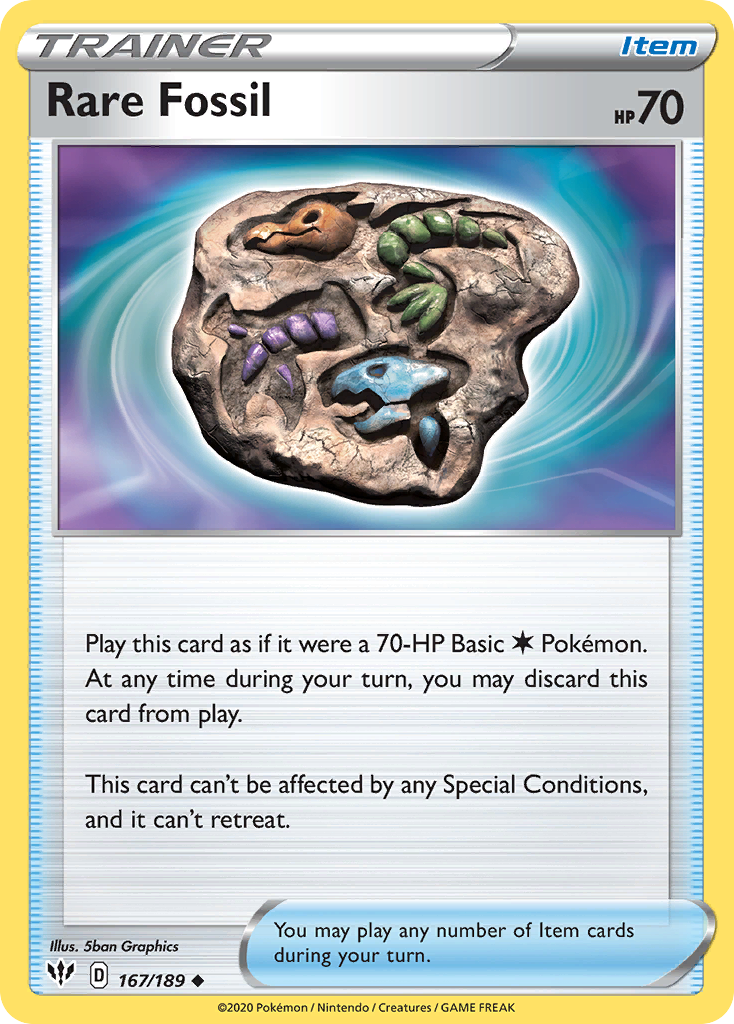 Rare Fossil (167/189) - [SWSH: Darkness Ablaze] Reverse Holofoil Pokemon Single Pokémon