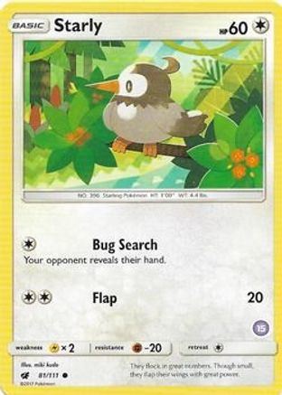 Starly (15) () [SM: Trainer Kit Alolan Sandslash & Alolan Ninetales] Pokemon Single Pokémon
