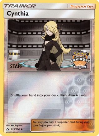 Cynthia - 119/156 (Regional Championships) [Staff] () Reverse Holofoil [Promos: League & Championship Cards] Pokemon Single Pokémon