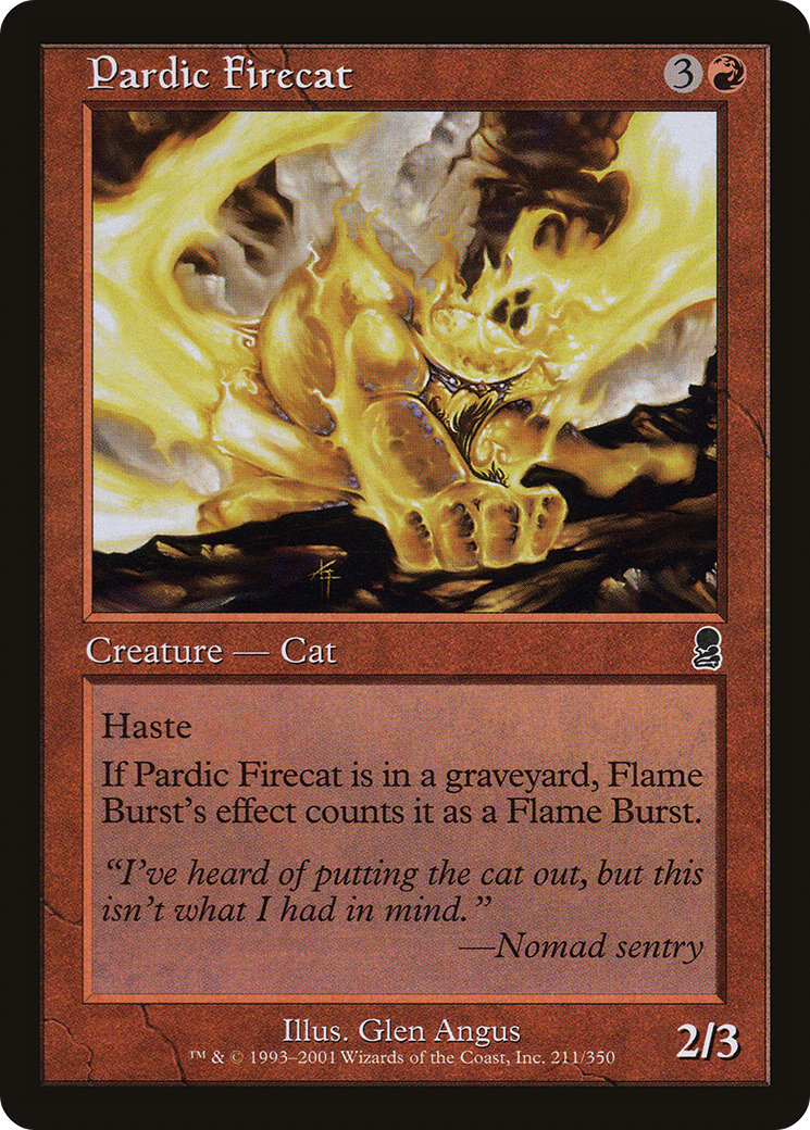 Pardic Firecat (ODY-211) [Odyssey] MTG Single Wizards of the Coast
