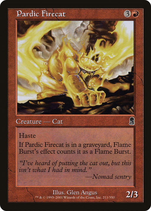Pardic Firecat (ODY-211) [Odyssey] MTG Single Wizards of the Coast