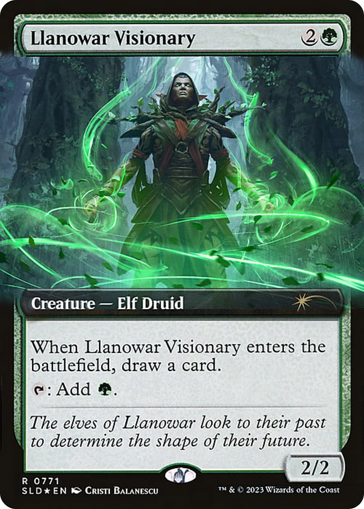 Llanowar Visionary (SLD-771) [Secret Lair] Drop (Extended Art) Foil MTG Single Wizards of the Coast