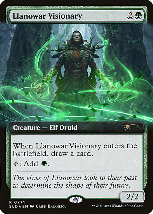 Llanowar Visionary (SLD-771) [Secret Lair] Drop (Extended Art) Foil MTG Single Wizards of the Coast