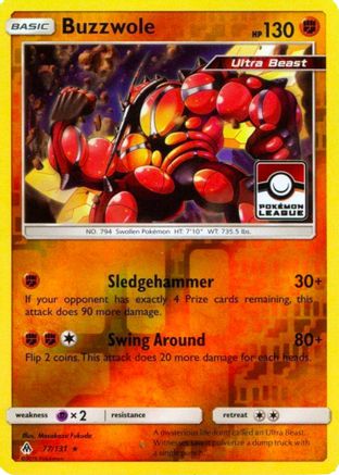 Buzzwole - 77/131 (Pokemon League) Reverse Holofoil [Promos: League & Championship Cards] Pokemon Single Pokémon