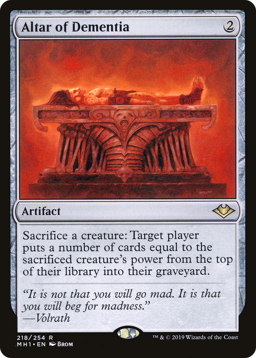 Altar of Dementia (MH1-218) [Modern Horizons] Foil MTG Single Wizards of the Coast