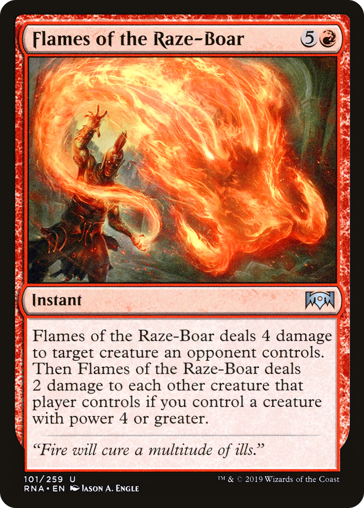 Flames of the Raze-Boar (RNA-101) [Ravnica Allegiance] MTG Single Wizards of the Coast