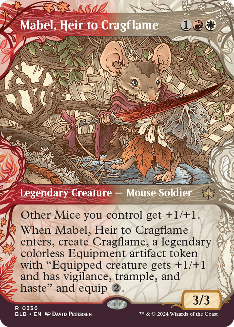 Mabel, Heir to Cragflame (BLB-336) [Bloomburrow] (Showcase) (Borderless) Foil MTG Single Wizards of the Coast