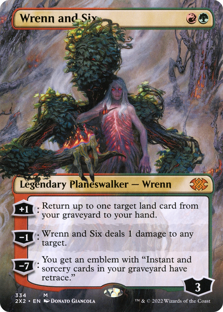 Wrenn and Six (2X2-334) [Double Masters 2022] (Borderless) Foil MTG Single Wizards of the Coast