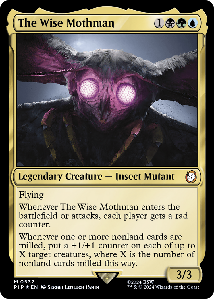 The Wise Mothman (Surge Foil) (PIP-532) [Fallout] Foil MTG Single Wizards of the Coast