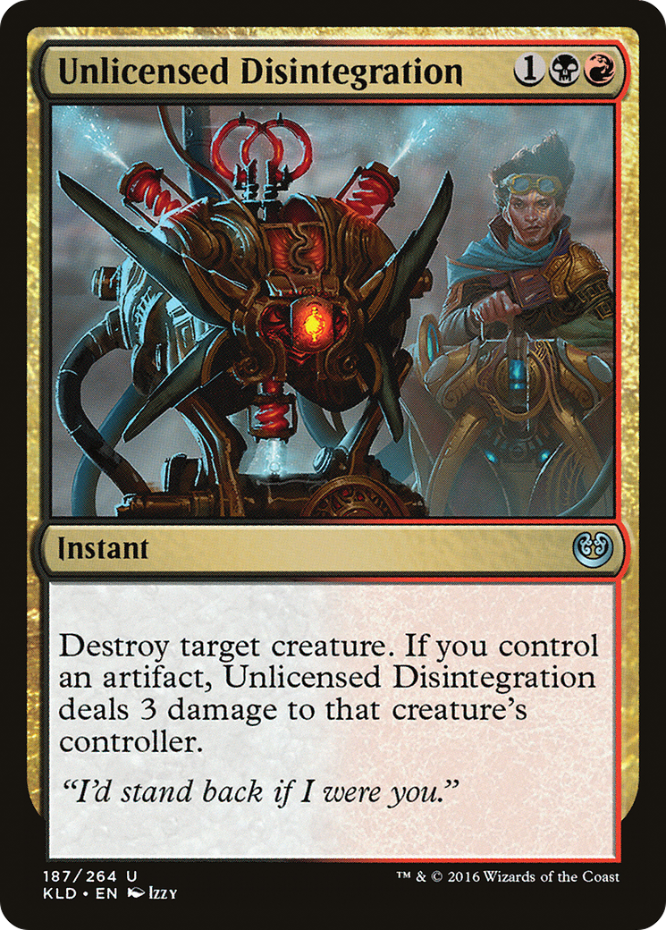 Unlicensed Disintegration (KLD-187) [Kaladesh] MTG Single Wizards of the Coast
