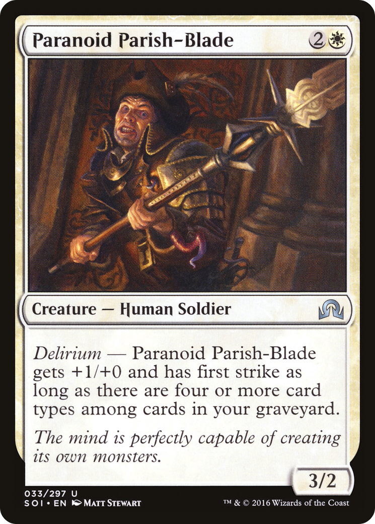 Paranoid Parish-Blade (SOI-033) [Shadows over Innistrad] Foil MTG Single Wizards of the Coast