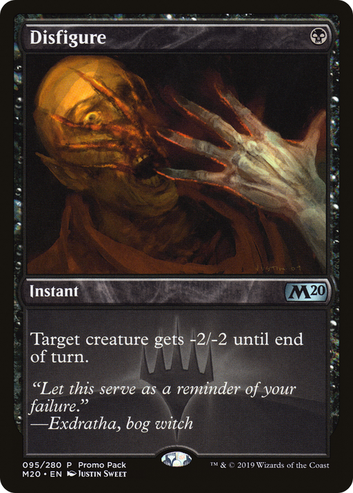 Disfigure (PPM20-095) [Core Set 2020 Promos] Foil MTG Single Wizards of the Coast