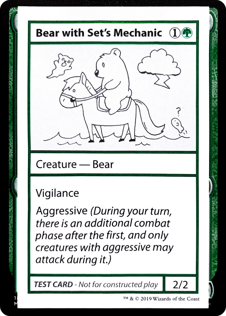 Bear with Set's Mechanic (No PW Symbol) (CMB1-) [Mystery Booster] Playtest Cards 2021 MTG Single Wizards of the Coast