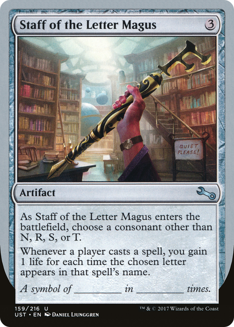 Staff of the Letter Magus (UST-159) [Unstable] Foil MTG Single Wizards of the Coast