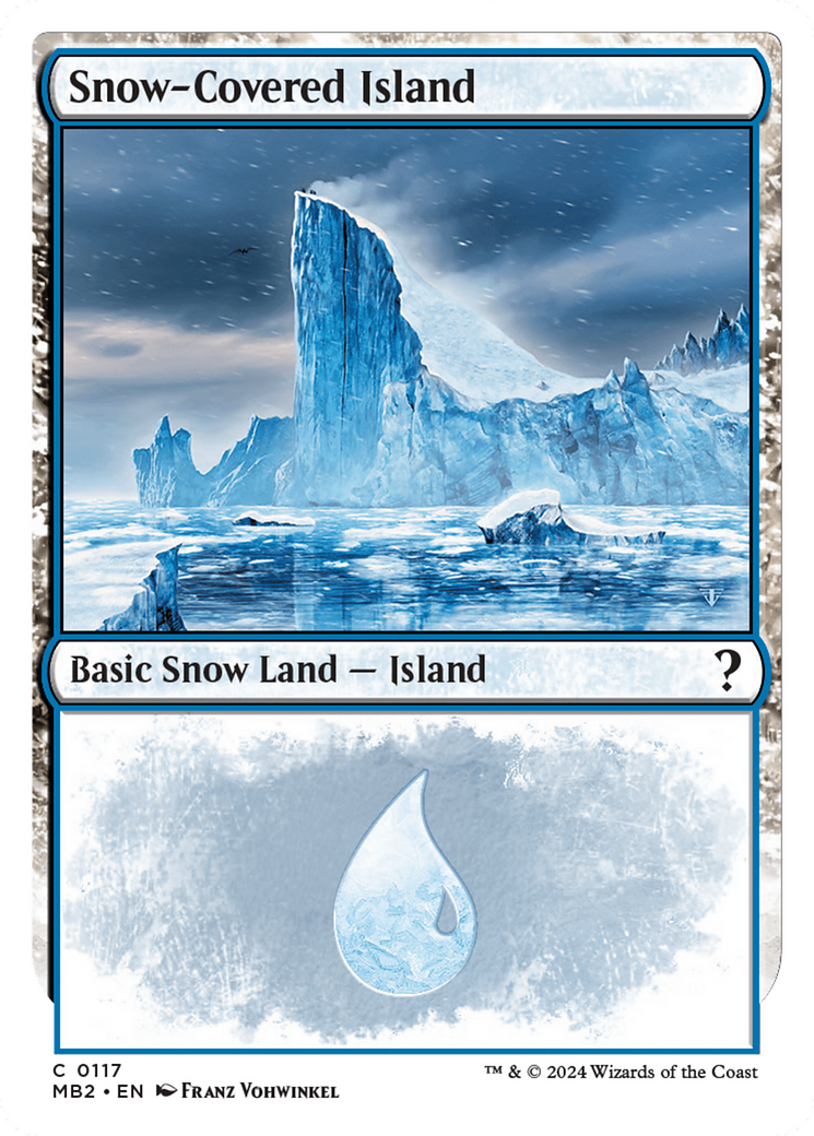 Snow-Covered Island (White Border) (MB2-117) [Mystery Booster] Mystery Booster 2 MTG Single Wizards of the Coast