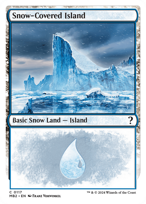 Snow-Covered Island (White Border) (MB2-117) [Mystery Booster] Mystery Booster 2 MTG Single Wizards of the Coast