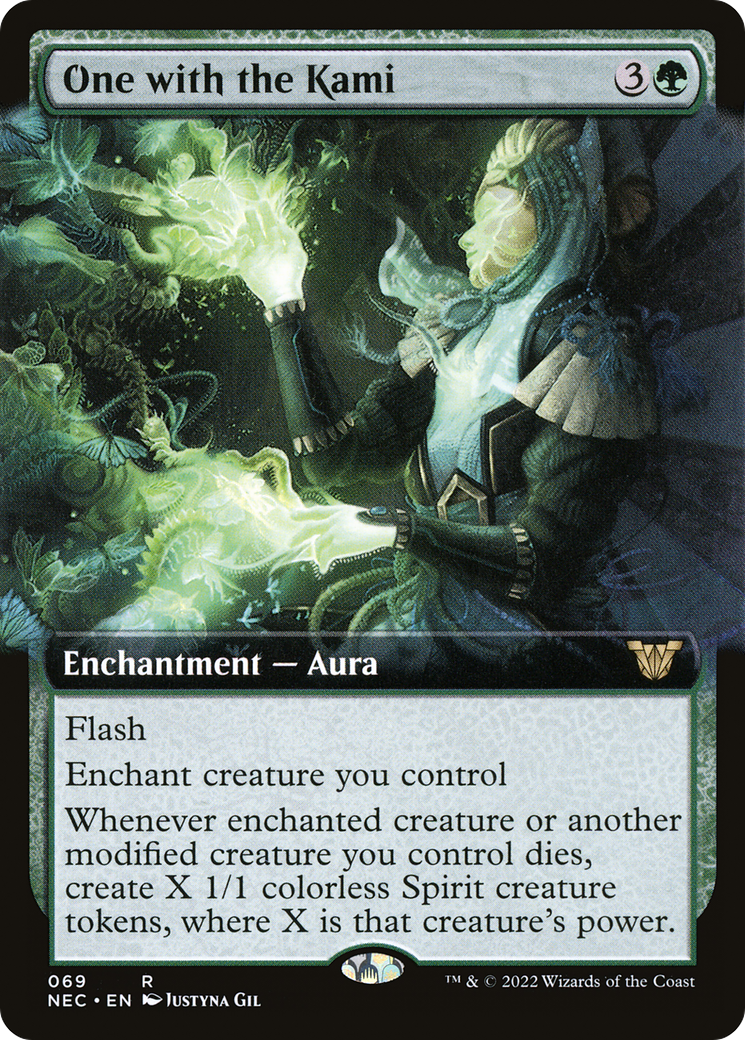 One with the Kami (NEC-069) [Neon Dynasty Commander] (Extended Art) MTG Single Wizards of the Coast
