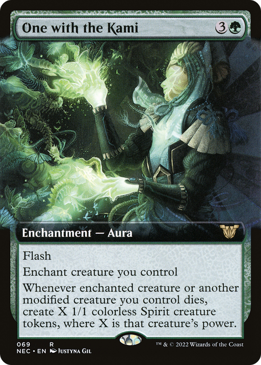 One with the Kami (NEC-069) [Neon Dynasty Commander] (Extended Art) MTG Single Wizards of the Coast
