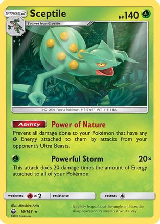 Sceptile (10/168) Reverse Holofoil [SM: Celestial Storm] Pokemon Single Pokémon