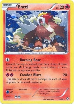 Entei - 14/98 (Cosmos Holo) Holofoil [Misc: Blister Exclusives] Pokemon Single Pokémon