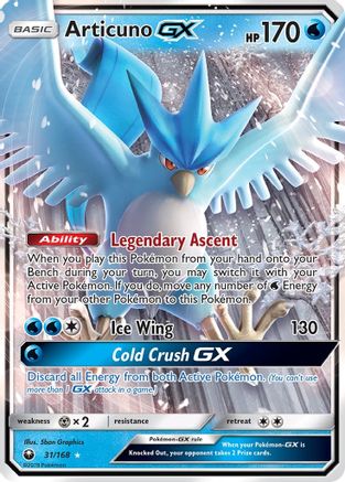 Articuno GX (31/168) Holofoil [SM: Celestial Storm] Pokemon Single Pokémon