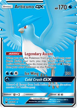 Articuno GX (Full Art) (/168) Holofoil [SM: Celestial Storm] Pokemon Single Pokémon
