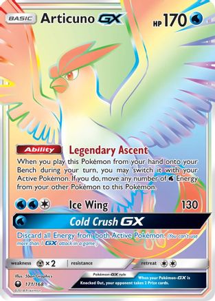 Articuno GX (Secret) (/168) Holofoil [SM: Celestial Storm] Pokemon Single Pokémon
