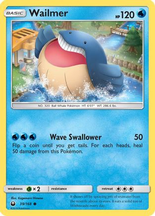 Wailmer (/168) Reverse Holofoil [SM: Celestial Storm] Pokemon Single Pokémon