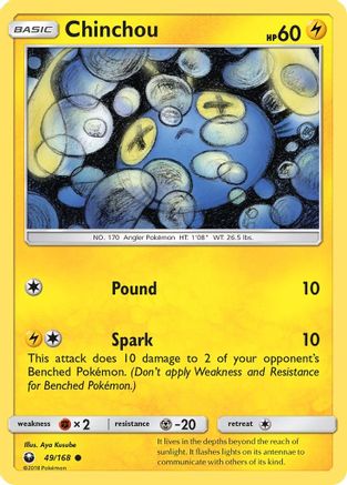 Chinchou (49/168) Reverse Holofoil [SM: Celestial Storm] Pokemon Single Pokémon
