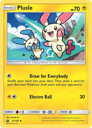 Plusle (53/168) Reverse Holofoil [SM: Celestial Storm] Pokemon Single Pokémon