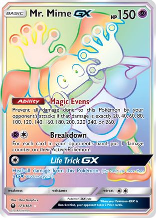 Mr. Mime GX (Secret) (/168) Holofoil [SM: Celestial Storm] Pokemon Single Pokémon