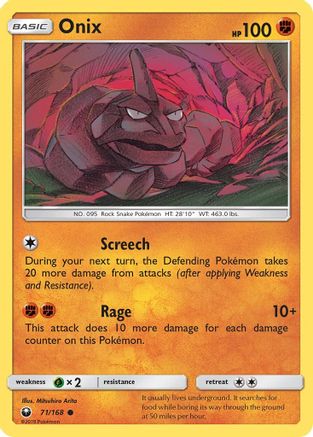 Onix (71/168) Reverse Holofoil [SM: Celestial Storm] Pokemon Single Pokémon