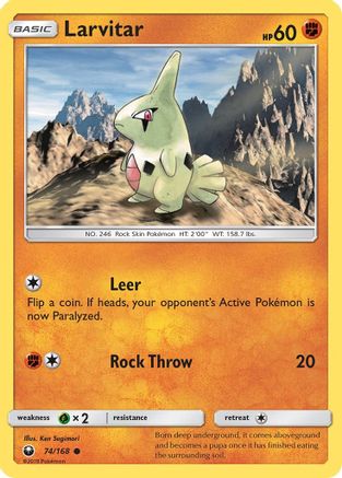 Larvitar (/168) Reverse Holofoil [SM: Celestial Storm] Pokemon Single Pokémon
