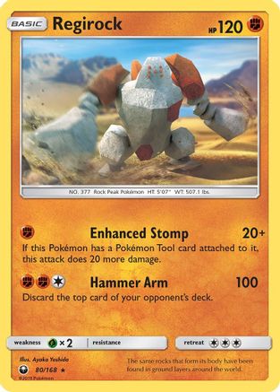 Regirock (80/168) Reverse Holofoil [SM: Celestial Storm] Pokemon Single Pokémon