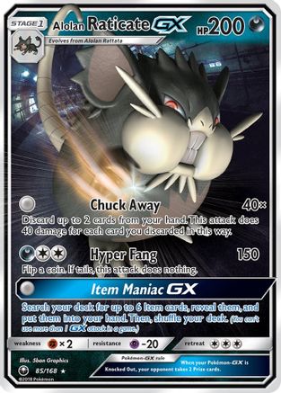 Alolan Raticate GX (85/168) Holofoil [SM: Celestial Storm] Pokemon Single Pokémon