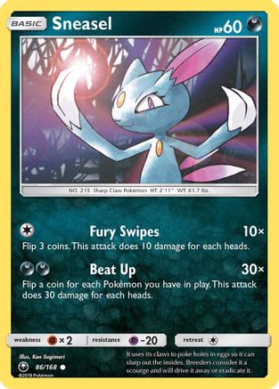 Sneasel (/168) Reverse Holofoil [SM: Celestial Storm] Pokemon Single Pokémon