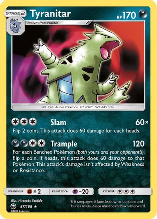 Tyranitar (87/168) Reverse Holofoil [SM: Celestial Storm] Pokemon Single Pokémon