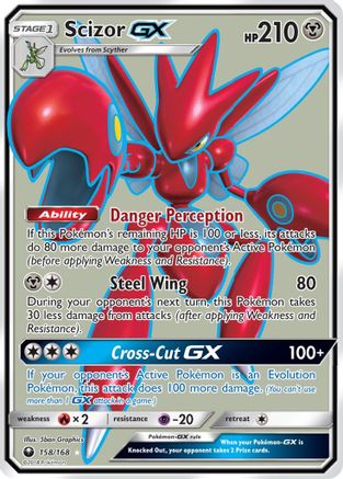 Scizor GX (Full Art) 158/168 Holofoil [SM: Celestial Storm] Pokemon Single Pokémon