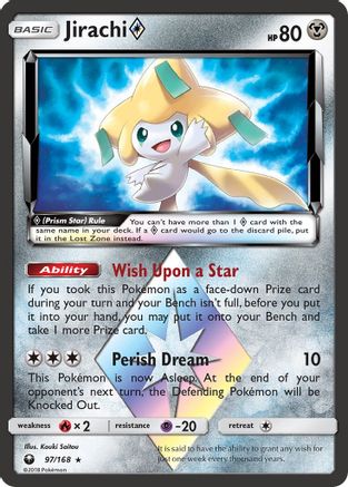 Jirachi Prism Star 97/168 Holofoil [SM: Celestial Storm] Pokemon Single Pokémon