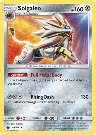 Solgaleo (/168) Reverse Holofoil [SM: Celestial Storm] Pokemon Single Pokémon