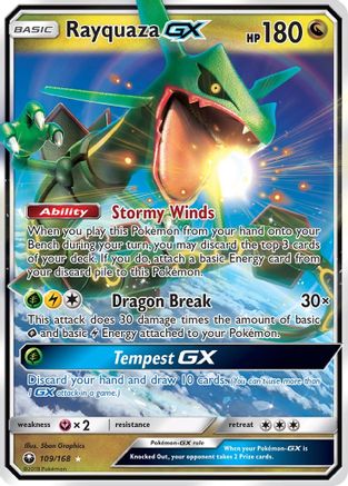 Rayquaza GX 109/168 Holofoil [SM: Celestial Storm] Pokemon Single Pokémon